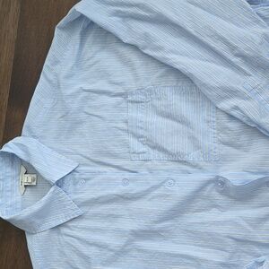 Rw&Co Striped Cropped Button Up Shirt